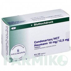 КАНДЕСАРТАН (CANDESARTAN) 16 мг/12,5 мг таблетки 98 шт - Кандесартан, Гидрохлоротиазид HEUMANN PHARMA