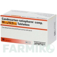 КАНДЕСАРТАН (CANDESARTAN) 16 мг/12,5 мг таблетки 98 шт - Кандесартан, Гідрохлоротіазид RATIOPHARM