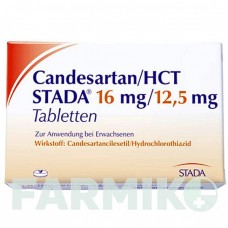 КАНДЕСАРТАН (CANDESARTAN) 16 мг/12,5 мг таблетки 56 шт - Кандесартан, Гідрохлоротіазид STADAPHARM