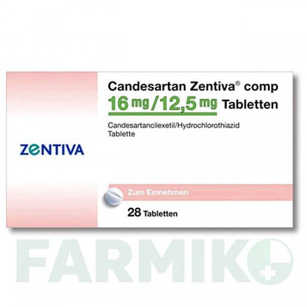 КАНДЕСАРТАН (CANDESARTAN) 16 мг/12,5 мг таблетки 28 шт - Кандесартан, Гидрохлоротиазид ZENTIVA