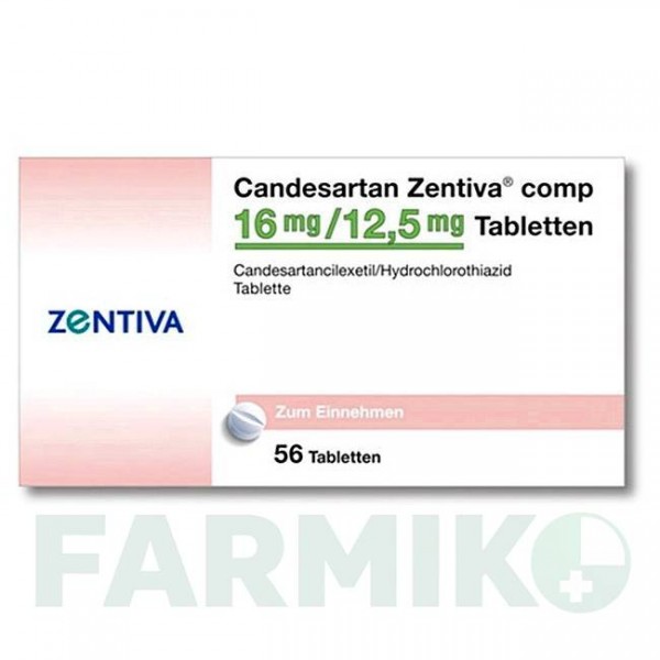 КАНДЕСАРТАН (CANDESARTAN) 16 мг/12,5 мг таблетки 56 шт - Кандесартан, Гидрохлоротиазид ZENTIVA