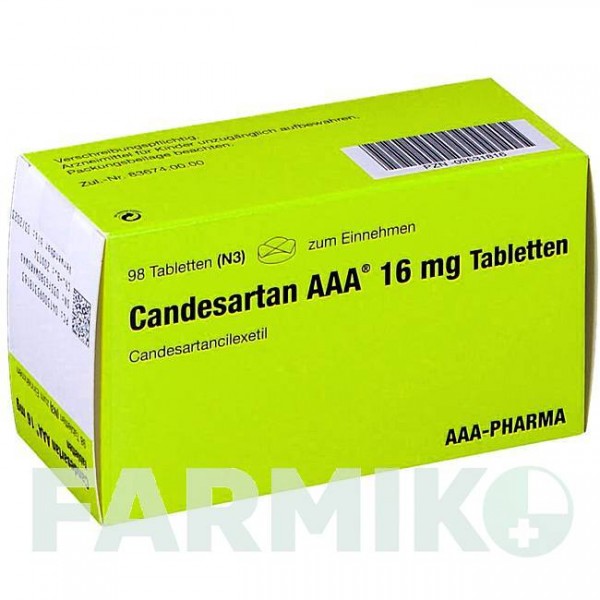 КАНДЕСАРТАН (CANDESARTAN) 16 мг таблетки 98 шт - Кандесартан AAA - PHARMA