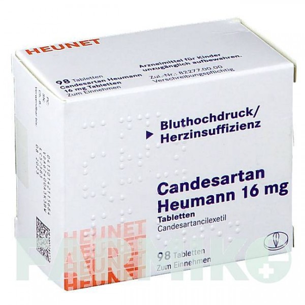 КАНДЕСАРТАН (CANDESARTAN) 16 мг таблетки 98 шт - Кандесартан HEUNET PHARMA