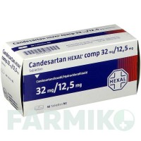 КАНДЕСАРТАН (CANDESARTAN) 32 мг/12,5 мг таблетки 56 шт - Кандесартан, Гідрохлоротіазид HEXAL