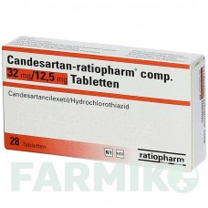 КАНДЕСАРТАН (CANDESARTAN) 32 мг/12,5 мг таблетки 28 шт - Кандесартан, Гідрохлоротіазид RATIOPHARM