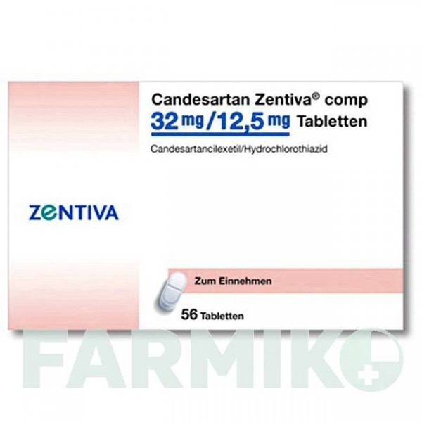 КАНДЕСАРТАН (CANDESARTAN) 32 мг/12,5 мг таблетки 56 шт - Кандесартан, Гідрохлоротіазид ZENTIVA