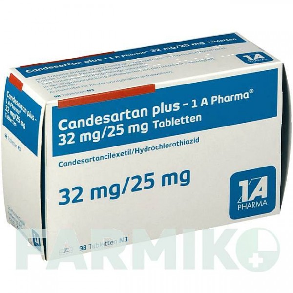 КАНДЕСАРТАН (CANDESARTAN) 32 мг/25 мг таблетки 98 шт - Кандесартан, Гідрохлоротіазид 1 A PHARMA