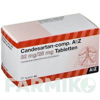 КАНДЕСАРТАН (CANDESARTAN) 32 мг/25 мг таблетки 98 шт - Кандесартан, Гидрохлоротиазид ABZ PHARMA