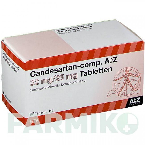 КАНДЕСАРТАН (CANDESARTAN) 32 мг/25 мг таблетки 98 шт - Кандесартан, Гідрохлоротіазид ABZ PHARMA