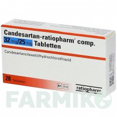 КАНДЕСАРТАН (CANDESARTAN) 32 мг/25 мг таблетки 28 шт - Кандесартан, Гідрохлоротіазид RATIOPHARM