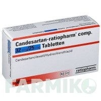 КАНДЕСАРТАН (CANDESARTAN) 32 мг/25 мг таблетки 56 шт - Кандесартан, Гідрохлоротіазид RATIOPHARM