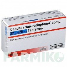 КАНДЕСАРТАН (CANDESARTAN) 32 мг/25 мг таблетки 56 шт - Кандесартан, Гідрохлоротіазид RATIOPHARM