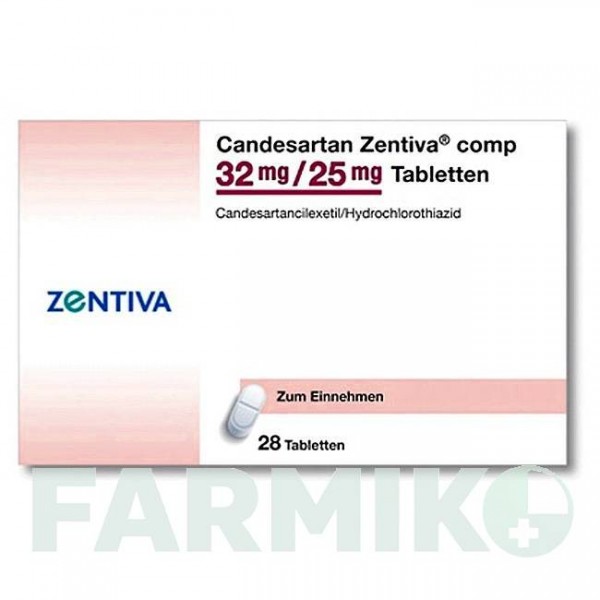 КАНДЕСАРТАН (CANDESARTAN) 32 мг/25 мг таблетки 28 шт - Кандесартан, Гідрохлоротіазид ZENTIVA