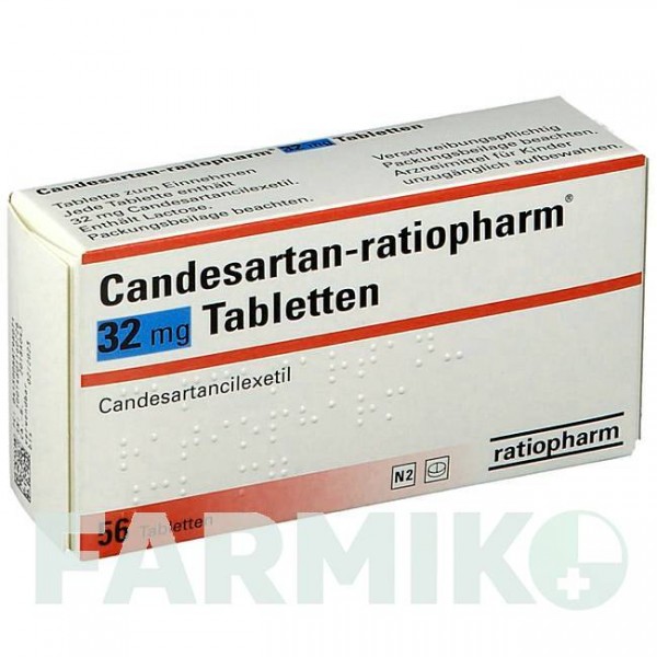 КАНДЕСАРТАН (CANDESARTAN) 32 мг таблетки 56 шт - Кандесартан RATIOPHARM