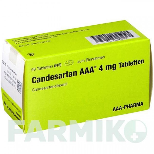 КАНДЕСАРТАН (CANDESARTAN) 4 мг таблетки 98 шт - Кандесартан AAA - PHARMA