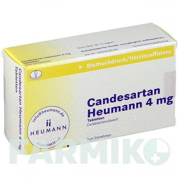 КАНДЕСАРТАН (CANDESARTAN) 4 мг таблетки 56 шт - Кандесартан HEUMANN PHARMA