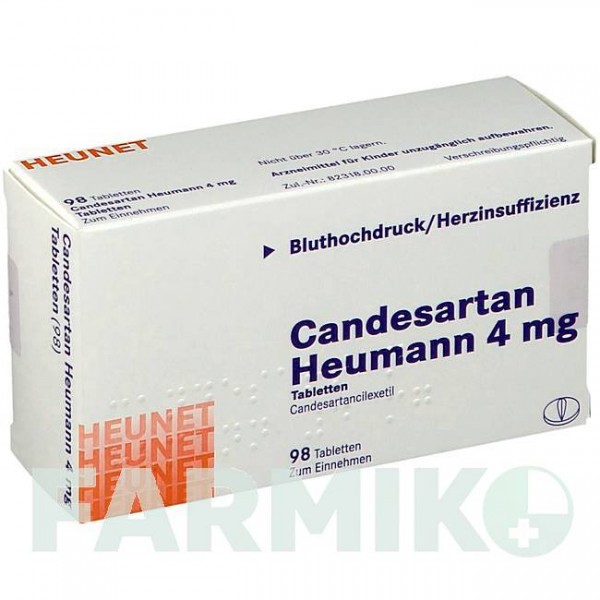 КАНДЕСАРТАН (CANDESARTAN) 4 мг таблетки 56 шт - Кандесартан HEUNET PHARMA