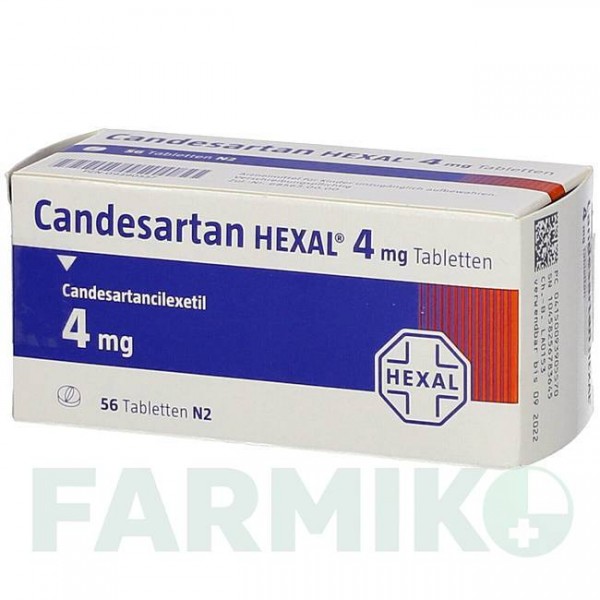 КАНДЕСАРТАН (CANDESARTAN) 4 мг таблетки 56 шт - Кандесартан HEXAL