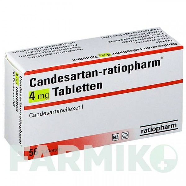КАНДЕСАРТАН (CANDESARTAN) 4 мг таблетки 56 шт - Кандесартан RATIOPHARM