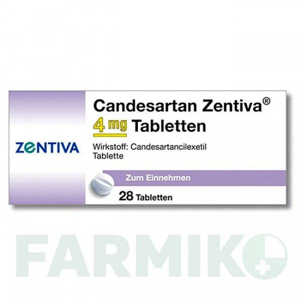 КАНДЕСАРТАН (CANDESARTAN) 4 мг таблетки 28 шт - Кандесартан ZENTIVA