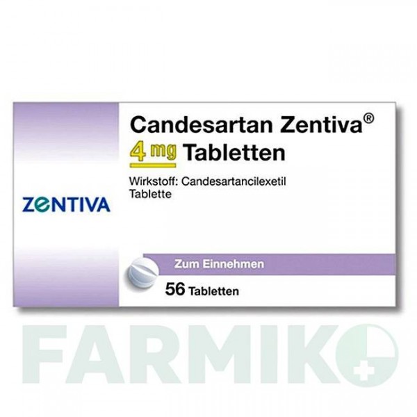 КАНДЕСАРТАН (CANDESARTAN) 4 мг таблетки 56 шт - Кандесартан ZENTIVA
