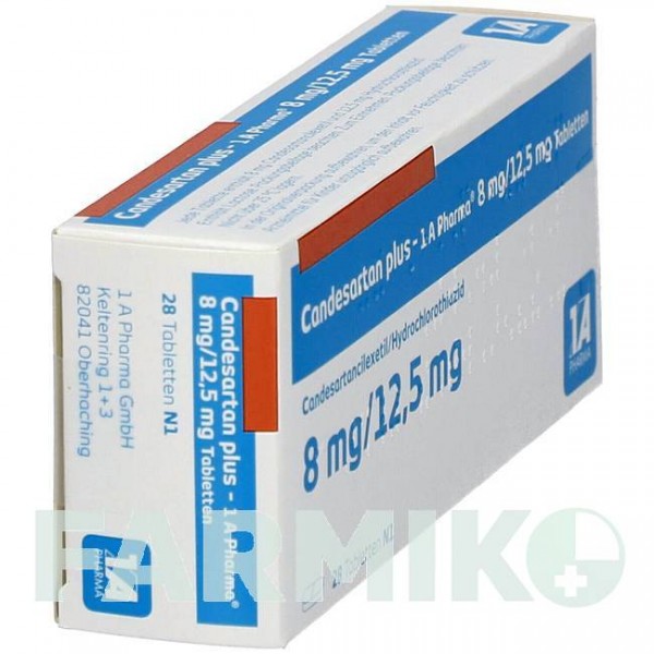 КАНДЕСАРТАН (CANDESARTAN) 8 мг/12,5 мг таблетки 28 шт - Кандесартан, Гидрохлоротиазид 1 A PHARMA