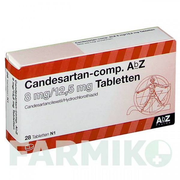 КАНДЕСАРТАН (CANDESARTAN) 8 мг/12,5 мг таблетки 28 шт - Кандесартан, Гідрохлоротіазид ABZ PHARMA