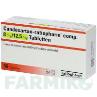КАНДЕСАРТАН (CANDESARTAN) 8 мг/12,5 мг таблетки 56 шт - Кандесартан, Гідрохлоротіазид RATIOPHARM