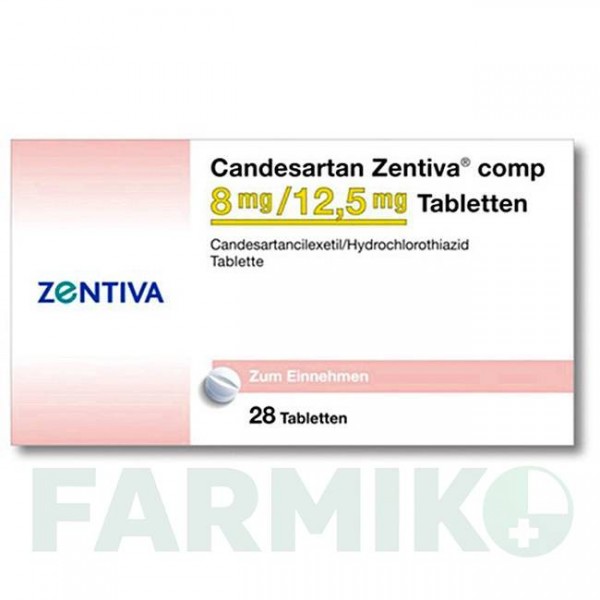 КАНДЕСАРТАН (CANDESARTAN) 8 мг/12,5 мг таблетки 28 шт - Кандесартан, Гідрохлоротіазид ZENTIVA