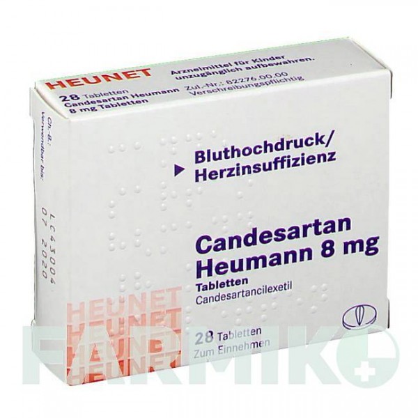 КАНДЕСАРТАН (CANDESARTAN) 8 мг таблетки 28 шт - Кандесартан HEUNET PHARMA