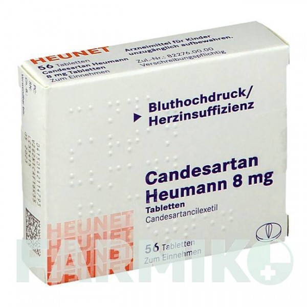 КАНДЕСАРТАН (CANDESARTAN) 8 мг таблетки 56 шт - Кандесартан HEUNET PHARMA