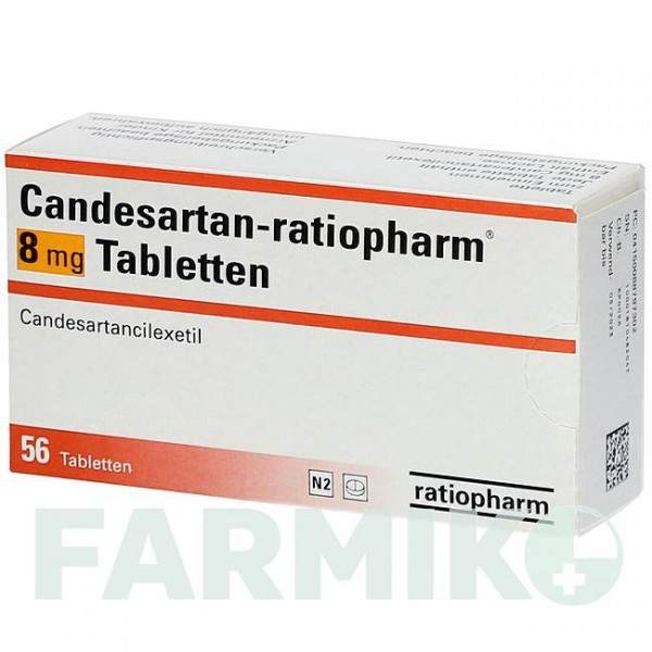 КАНДЕСАРТАН (CANDESARTAN) 8 мг таблетки 56 шт - Кандесартан RATIOPHARM