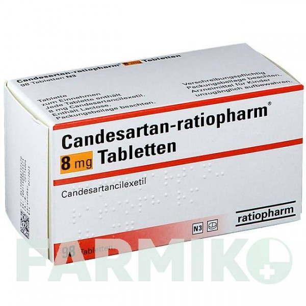 КАНДЕСАРТАН (CANDESARTAN) 8 мг таблетки 98 шт - Кандесартан RATIOPHARM