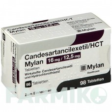 КАНДЕСАРТАН ЦИЛЕКСЕТИЛ (CANDESARTAN CILEXETIL) 16 мг/12,5 мг таблетки 98 шт - Кандесартан, Гідрохлоротіазид VIATRIS