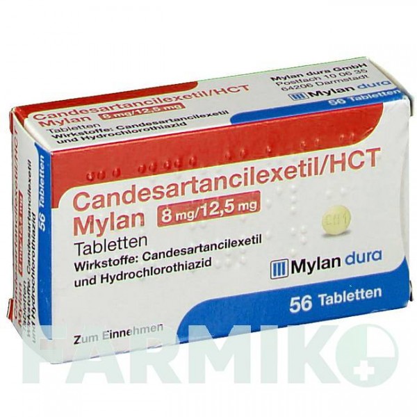 КАНДЕСАРТАН ЦИЛЕКСЕТИЛ (CANDESARTAN CILEXETIL) 8 мг/12,5 мг таблетки 56 шт - Кандесартан, Гідрохлоротіазид VIATRIS