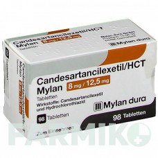 КАНДЕСАРТАН ЦИЛЕКСЕТИЛ (CANDESARTAN CILEXETIL) 8 мг/12,5 мг таблетки 98 шт - Кандесартан, Гідрохлоротіазид VIATRIS