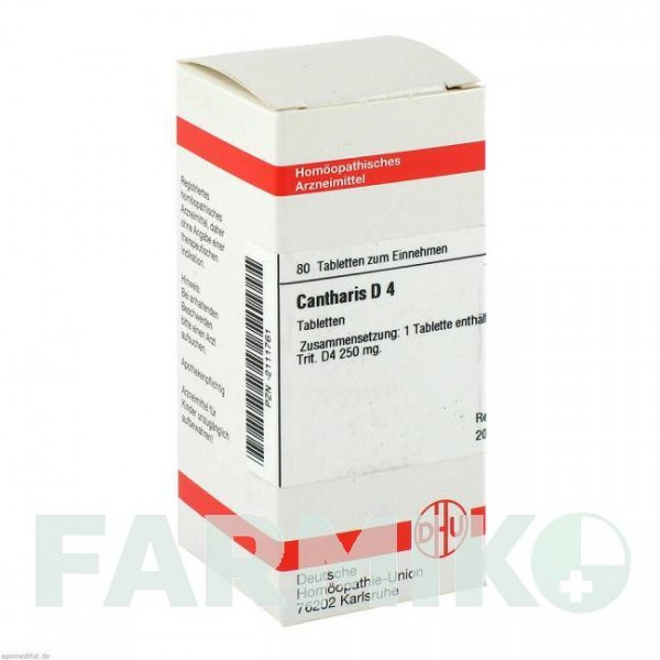 КАНТАРИС (CANTHARIS) D 4 таблетки 80 шт - Гомеопатія DHU