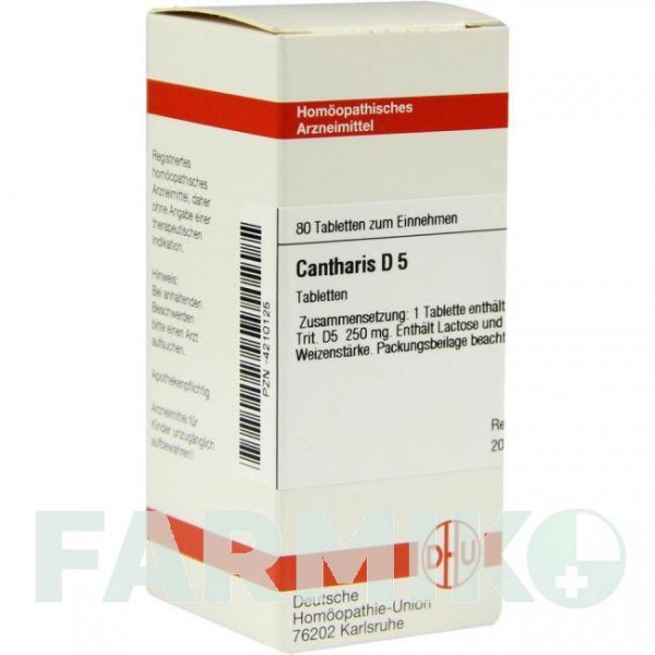 КАНТАРИС (CANTHARIS) D 5 таблетки 80 шт - Гомеопатія DHU