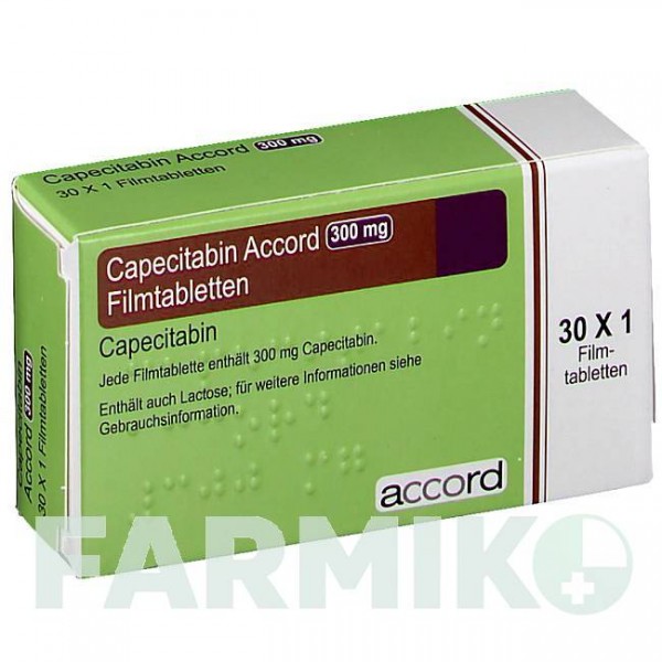 КАПЕЦИТАБІН (CAPECITABIN) 300 мг таблетки 30 шт - Капецитабін ACCORD HEALTHCARE