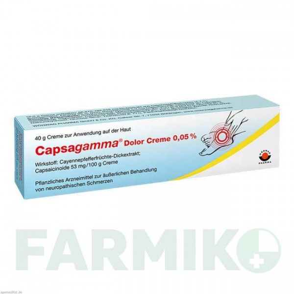 КАПСАГАММА (CAPSAGAMMA) 0,05% крем 40 г - Активные вещества WORWAG PHARMA