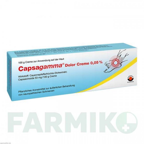 КАПСАГАММА (CAPSAGAMMA) 0,05% крем 100 г - Активні речовини WORWAG PHARMA