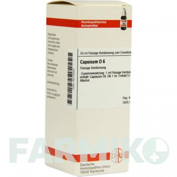КАПСИКУМ (CAPSICUM) D 6 раствор 50 мл - Гомеопатия DHU