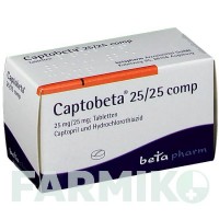 КАПТОБЕТА (CAPTOBETA) 25/25 таблетки 50 шт - Каптоприл, Гідрохлоротіазид BETAPHARM