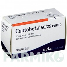 КАПТОБЕТА (CAPTOBETA) 50/25 таблетки 100 шт - Каптоприл, Гидрохлоротиазид BETAPHARM