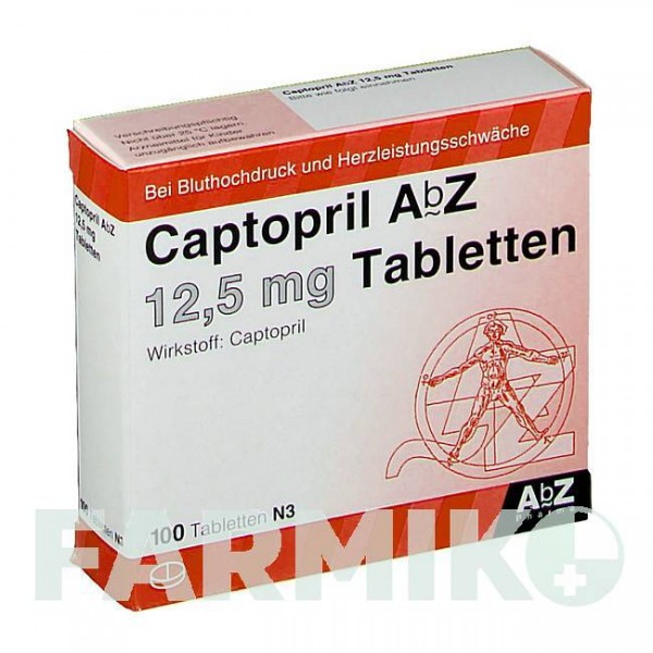КАПТОПРИЛ (CAPTOPRIL) 12,5 мг таблетки 100 шт - Каптоприл ABZ PHARMA