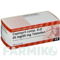 КАПТОПРИЛ (CAPTOPRIL) 25 мг/25 мг таблетки 100 шт - Каптоприл, Гідрохлоротіазид ABZ PHARMA