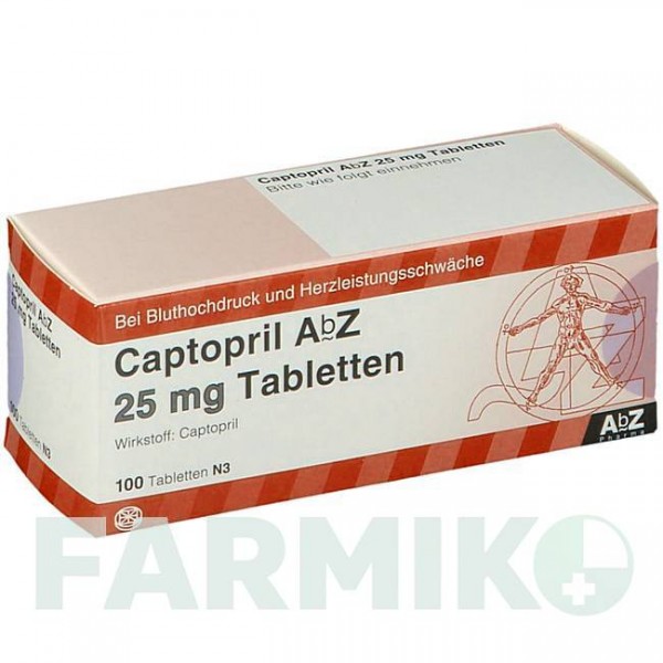 КАПТОПРИЛ (CAPTOPRIL) 25 мг таблетки 100 шт - Каптоприл ABZ PHARMA
