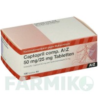 КАПТОПРИЛ (CAPTOPRIL) 50 мг/25 мг таблетки 100 шт - Каптоприл, Гідрохлоротіазид ABZ PHARMA