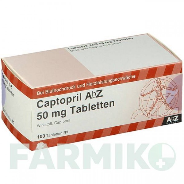 КАПТОПРИЛ (CAPTOPRIL) 50 мг таблетки 100 шт - Каптоприл ABZ PHARMA