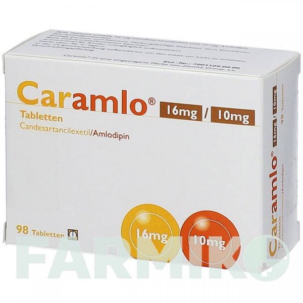 КАРАМЛО (CARAMLO) 16 мг/10 мг таблетки 98 шт - Кандесартан, Амлодипин ABACUS MEDICINE